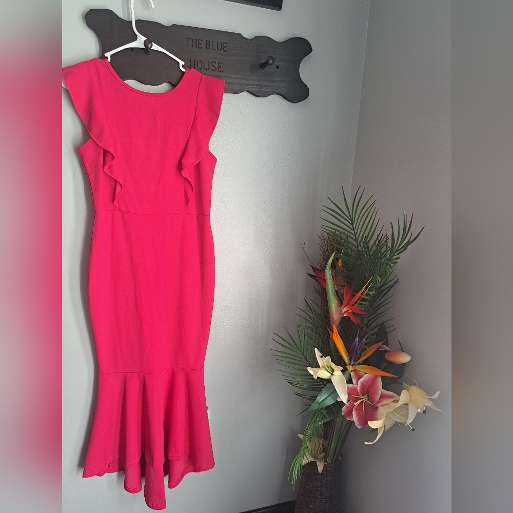 Pink Bodycon Maxi Dress Size Meduim #New